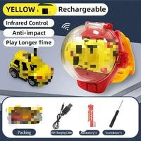 HKM-317267 Mini Remote Control Car with Watch Controller - USB Rechargeable Cartoon Racing Toy for Ages 5 and Up