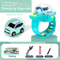HKM-317267 Mini Remote Control Car with Watch Controller - USB Rechargeable Cartoon Racing Toy for Ages 5 and Up