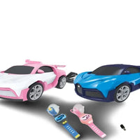 HKM-317267 Mini Remote Control Car with Watch Controller - USB Rechargeable Cartoon Racing Toy for Ages 5 and Up