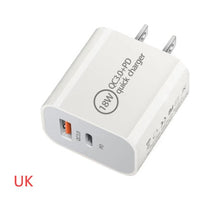 HKM-317331 18W PD Fast Charging Travel Charger with QC3.0 - Input 100V, Output 5/9/12V, 3600mA, White