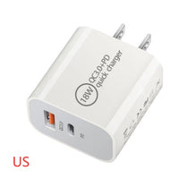 HKM-317331 18W PD Fast Charging Travel Charger with QC3.0 - Input 100V, Output 5/9/12V, 3600mA, White