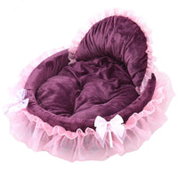HKM-317459 Lace Pet Nest for Cats - Cozy Winter and Summer Kennel in Pink, Purple, Green, Gray