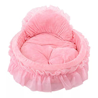 HKM-317459 Lace Pet Nest for Cats - Cozy Winter and Summer Kennel in Pink, Purple, Green, Gray