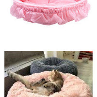 HKM-317459 Lace Pet Nest for Cats - Cozy Winter and Summer Kennel in Pink, Purple, Green, Gray