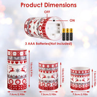 HKM-317715 Christmas Flameless LED Candles with Deer Design, Flickering Light Modes, Remote Control & Timer, Battery Operated