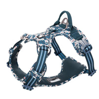 HKM-317779 Floral Pattern Dog Chest Strap with Reflective Nylon and Aluminum Alloy Buckle