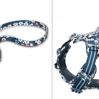 HKM-317779 Floral Pattern Dog Chest Strap with Reflective Nylon and Aluminum Alloy Buckle