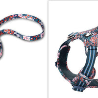 HKM-317779 Floral Pattern Dog Chest Strap with Reflective Nylon and Aluminum Alloy Buckle