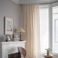 HKM-317971 Handmade Cotton Linen Semi-Transparent Partition Curtain with Crochet tassels