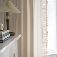HKM-317971 Handmade Cotton Linen Semi-Transparent Partition Curtain with Crochet tassels
