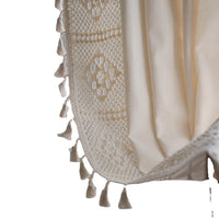 HKM-317971 Handmade Cotton Linen Semi-Transparent Partition Curtain with Crochet tassels