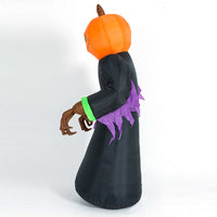 HKM-318035 7ft Inflatable Pumpkin Reaper Decoration with LED Lights for Halloween Yard Display