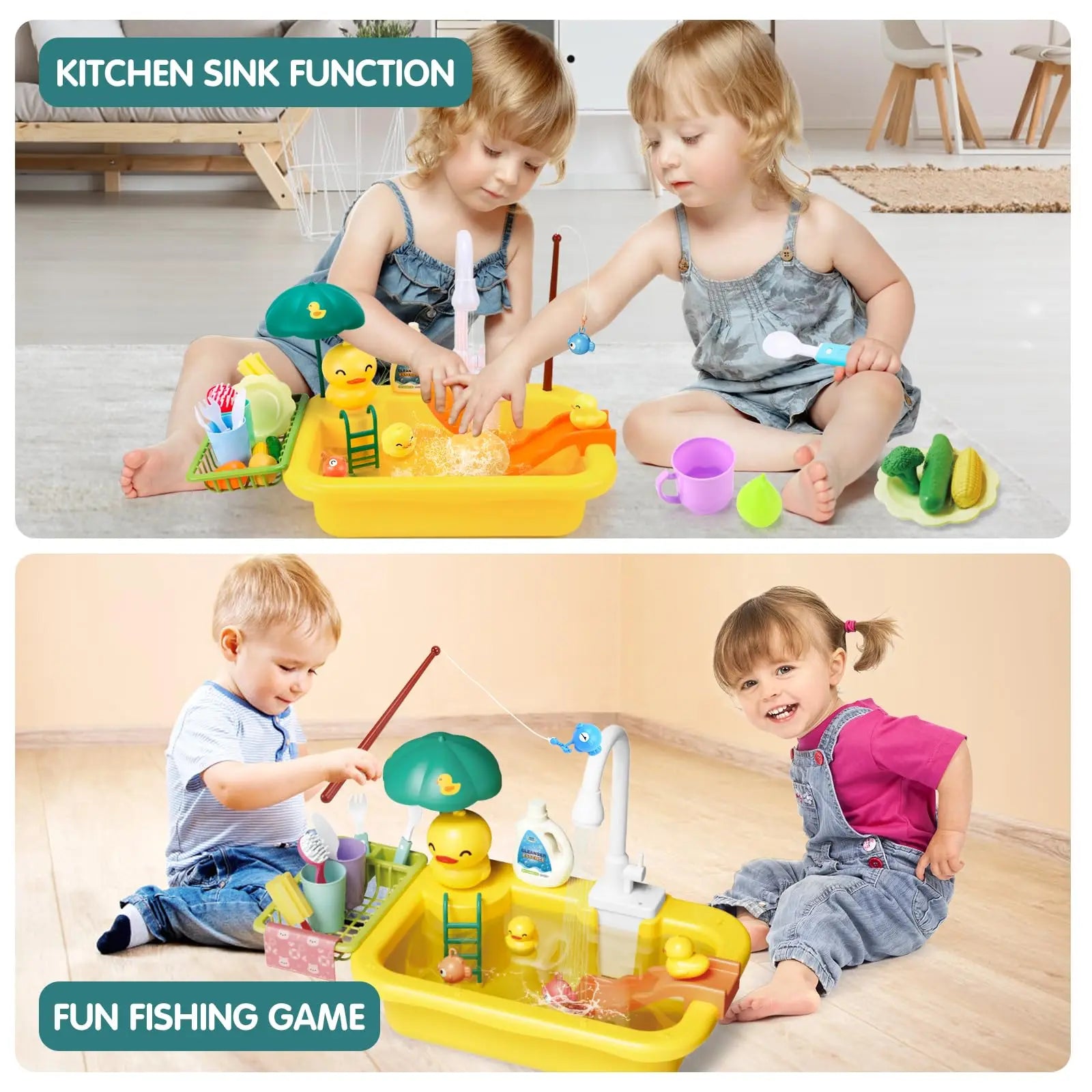 KTX-318099 Electric Kitchen Dishwasher Play Set for Kids - Fun Pretend Play Sink Toy