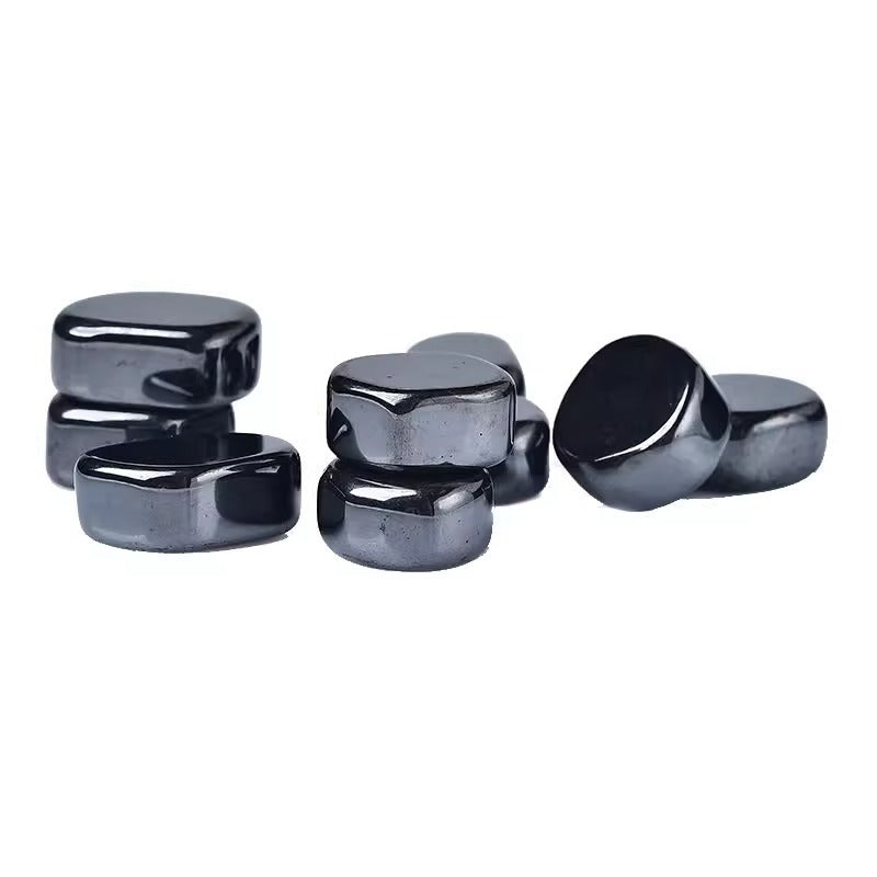 HKM-318099 Natural Hematite Raw Stone Ornaments - Various Sizes (1-4cm) - Modern Black Crystal Decor