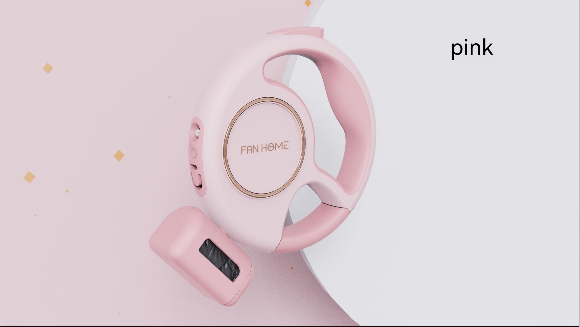 HKM-318227 Automatic Retractable Dog Leash with LED Light - Pink and Light Gray, ABS Material