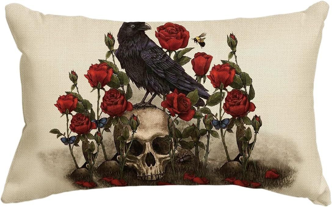 HKM-318227 Halloween Cartoon Pattern Printed Pillowcase for Home Decoration, 30x50cm, Single & Double-Sided Options