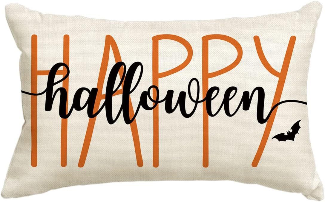 HKM-318227 Halloween Cartoon Pattern Printed Pillowcase for Home Decoration, 30x50cm, Single & Double-Sided Options