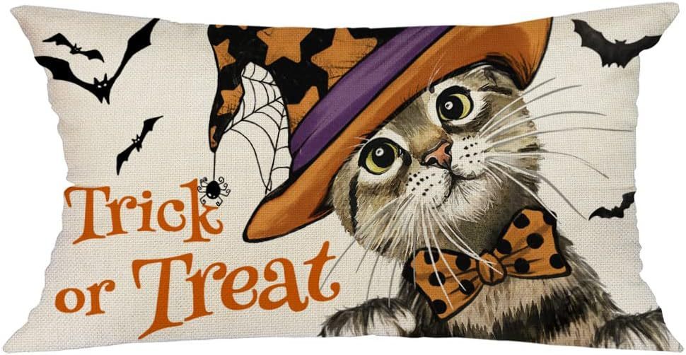 HKM-318227 Halloween Cartoon Pattern Printed Pillowcase for Home Decoration, 30x50cm, Single & Double-Sided Options