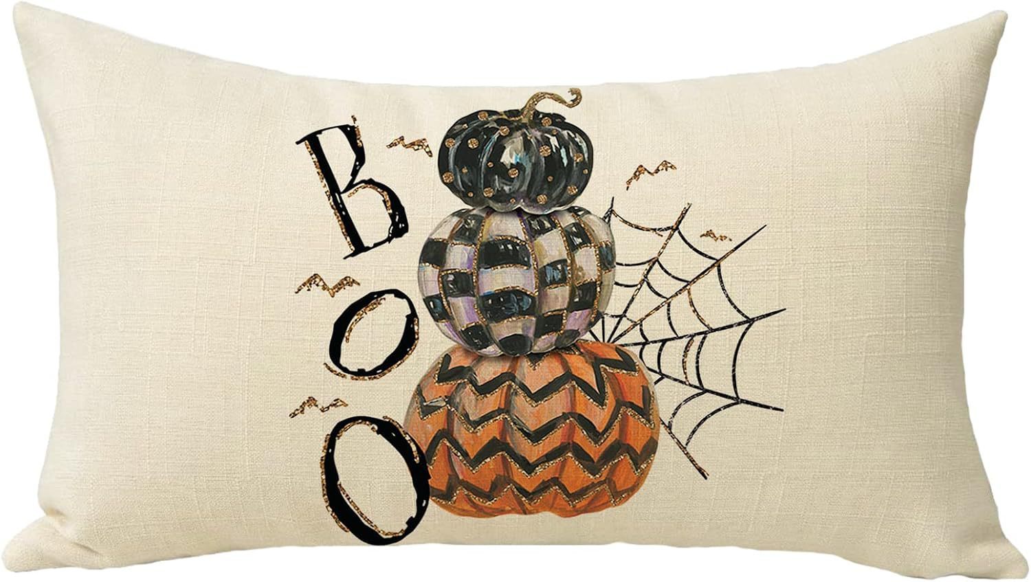 HKM-318227 Halloween Cartoon Pattern Printed Pillowcase for Home Decoration, 30x50cm, Single & Double-Sided Options