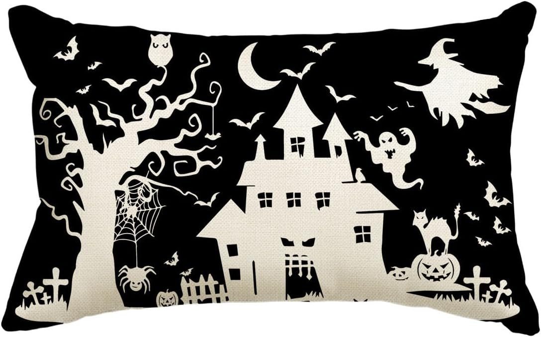 HKM-318227 Halloween Cartoon Pattern Printed Pillowcase for Home Decoration, 30x50cm, Single & Double-Sided Options