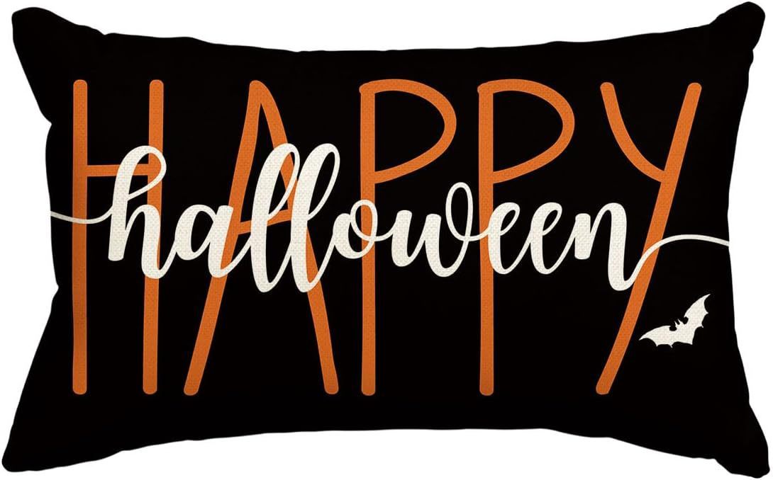HKM-318227 Halloween Cartoon Pattern Printed Pillowcase for Home Decoration, 30x50cm, Single & Double-Sided Options