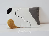 HKM-318355 Nordic Abstract Line Tufted Cushion Pillow - Cotton Down Filling, Square Design