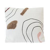 HKM-318355 Nordic Abstract Line Tufted Cushion Pillow - Cotton Down Filling, Square Design