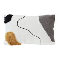 HKM-318355 Nordic Abstract Line Tufted Cushion Pillow - Cotton Down Filling, Square Design