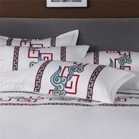 HKM-318419 Pure Cotton 4-Piece Bedding Set with Reactive Printing – Available in Red, Blue, and Yellow Cloud Patterns