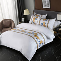 HKM-318419 Pure Cotton 4-Piece Bedding Set with Reactive Printing – Available in Red, Blue, and Yellow Cloud Patterns