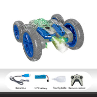 HKM-318419 Remote Control Double-Sided Butterfly Stunt Car with LED Light and Spray Function