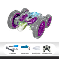 HKM-318419 Remote Control Double-Sided Butterfly Stunt Car with LED Light and Spray Function