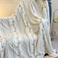 HKM-318419 Soft Milk Fiber Berber Fleece Blanket for Autumn & Winter - Multi-Functional Thermal Cover in Various Patterns and Sizes