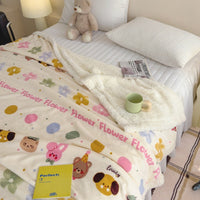 HKM-318419 Soft Milk Fiber Berber Fleece Blanket for Autumn & Winter - Multi-Functional Thermal Cover in Various Patterns and Sizes
