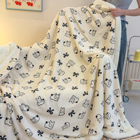 HKM-318419 Soft Milk Fiber Berber Fleece Blanket for Autumn & Winter - Multi-Functional Thermal Cover in Various Patterns and Sizes
