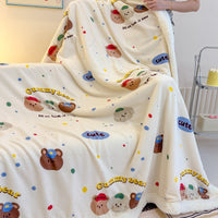 HKM-318419 Soft Milk Fiber Berber Fleece Blanket for Autumn & Winter - Multi-Functional Thermal Cover in Various Patterns and Sizes