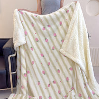 HKM-318419 Soft Milk Fiber Berber Fleece Blanket for Autumn & Winter - Multi-Functional Thermal Cover in Various Patterns and Sizes