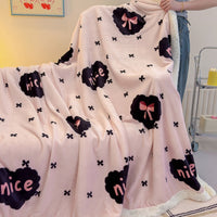 HKM-318419 Soft Milk Fiber Berber Fleece Blanket for Autumn & Winter - Multi-Functional Thermal Cover in Various Patterns and Sizes