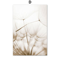 HKM-318419 White Shell Beach Dandelion Canvas Painting – Modern Landscape Wall Art for Living Room Decor