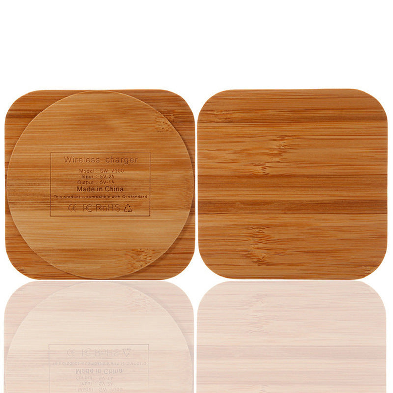 HKM-318483 Bamboo Square 5W Wireless Charger with Over-Temperature and Overcurrent Protection