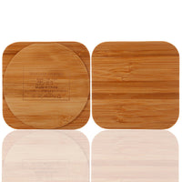 HKM-318483 Bamboo Square 5W Wireless Charger with Over-Temperature and Overcurrent Protection