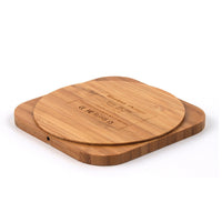 HKM-318483 Bamboo Square 5W Wireless Charger with Over-Temperature and Overcurrent Protection