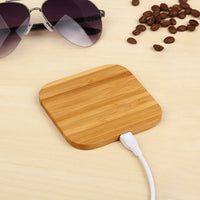 HKM-318483 Bamboo Square 5W Wireless Charger with Over-Temperature and Overcurrent Protection