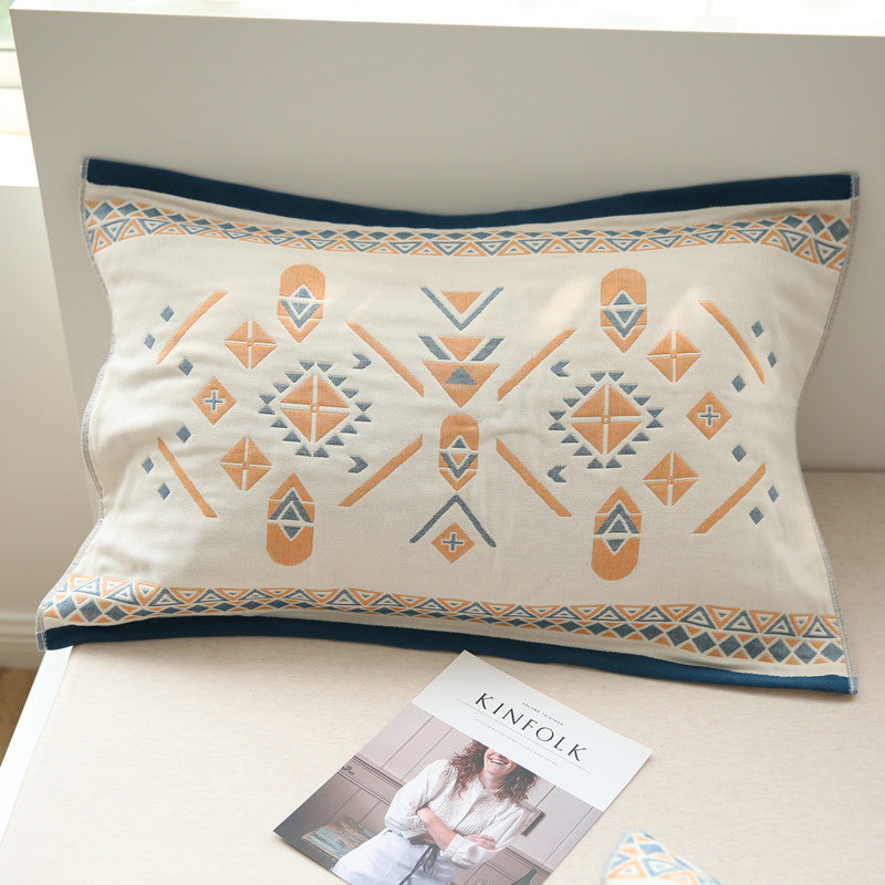 HKM-318547 Pure Cotton Four-Layer Soft Gauze Pillow Towel - 50x80cm