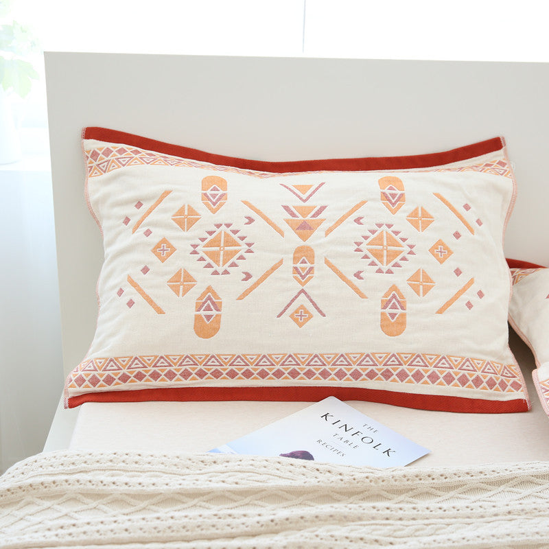 HKM-318547 Pure Cotton Four-Layer Soft Gauze Pillow Towel - 50x80cm