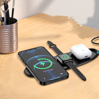 HKM-318611 Three-in-One Wireless Charger for Smartphones, Smartwatches, and Headsets - Model KL-O152