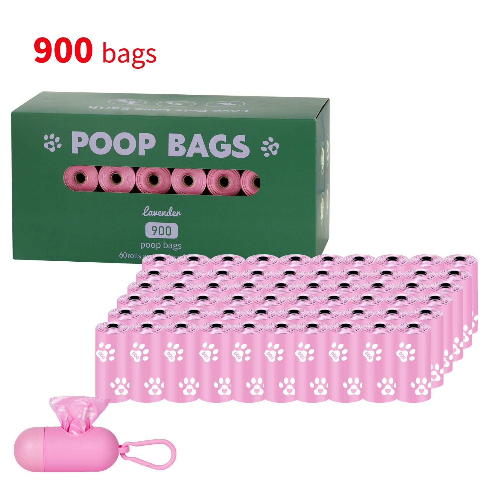 HKM-318675 Degradable Dog Waste Bags in Green Vest Style - 120 Count