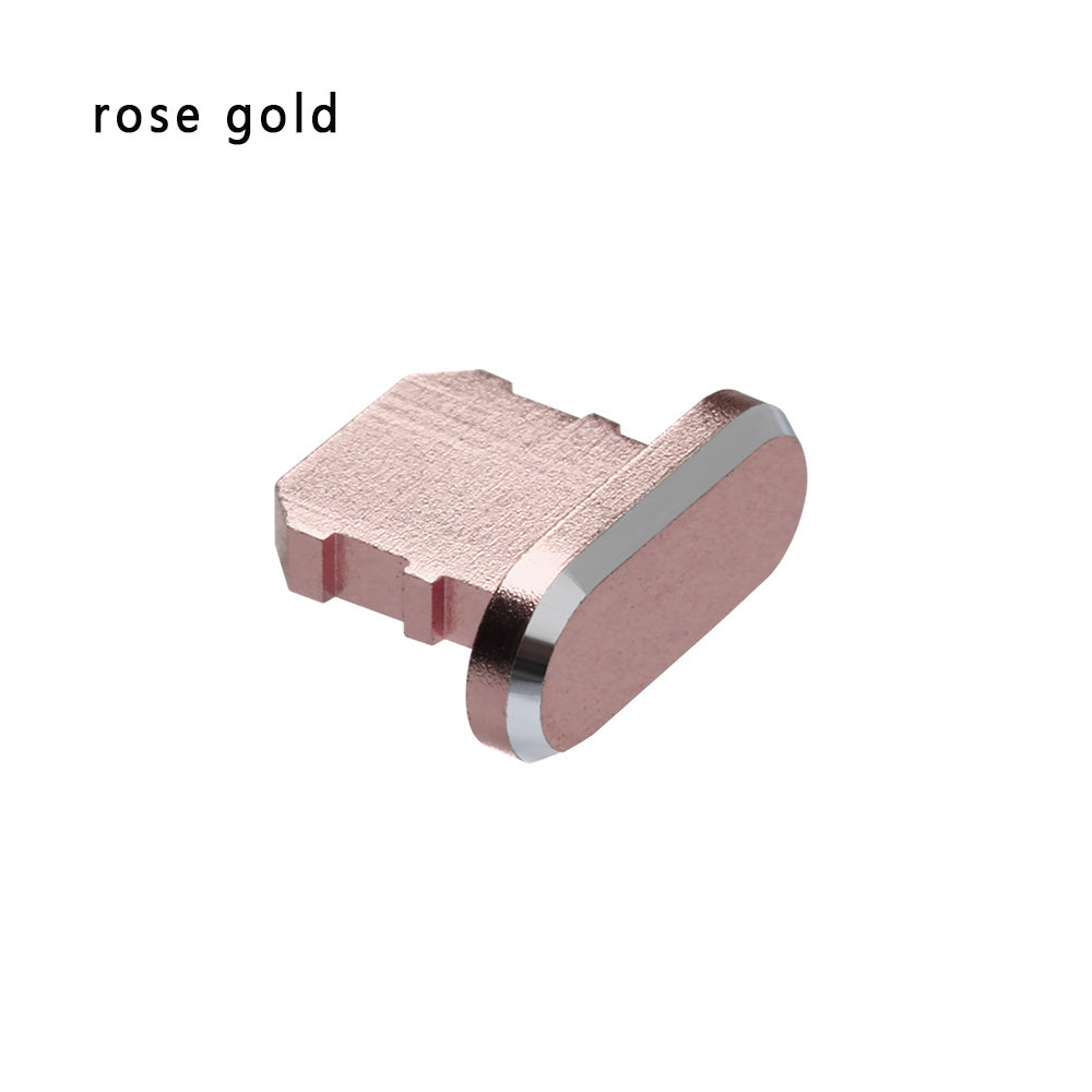 HKM-318803 Mobile Phone Charging Port Dust Plug - Aluminum Alloy Accessory for iPhone X XR Max 8 7 6S Plus, Various Colors Available
