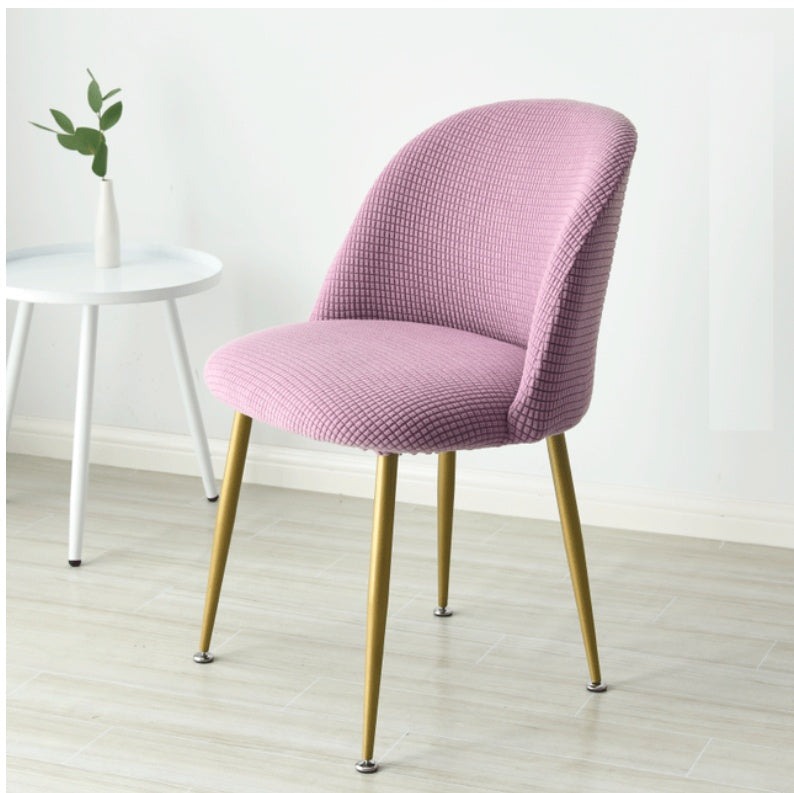 HKM-318803 Short Back Round Bottom Seat Covers for Wing Back King Curved Dining Chairs - Spandex/Polyester Material