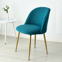 HKM-318803 Short Back Round Bottom Seat Covers for Wing Back King Curved Dining Chairs - Spandex/Polyester Material